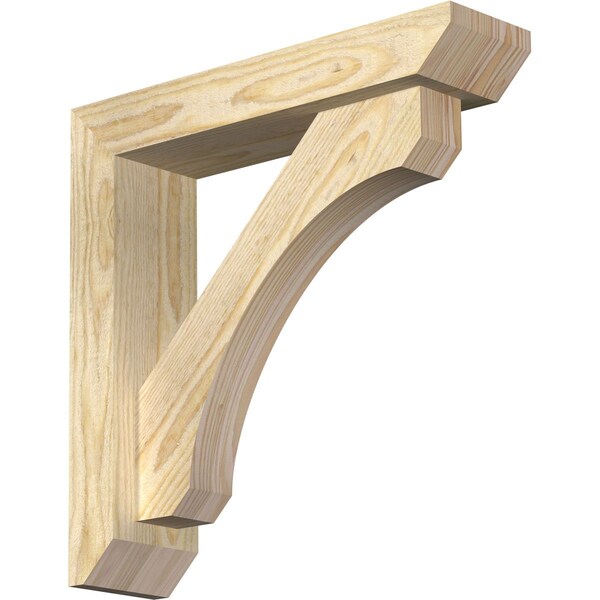Ekena Millwork Legacy Slat Rough Sawn Bracket w/ Offset Brace, Douglas Fir, 4"W x 16"D x 16"H BKT0402X16X16LEC06RDF - main